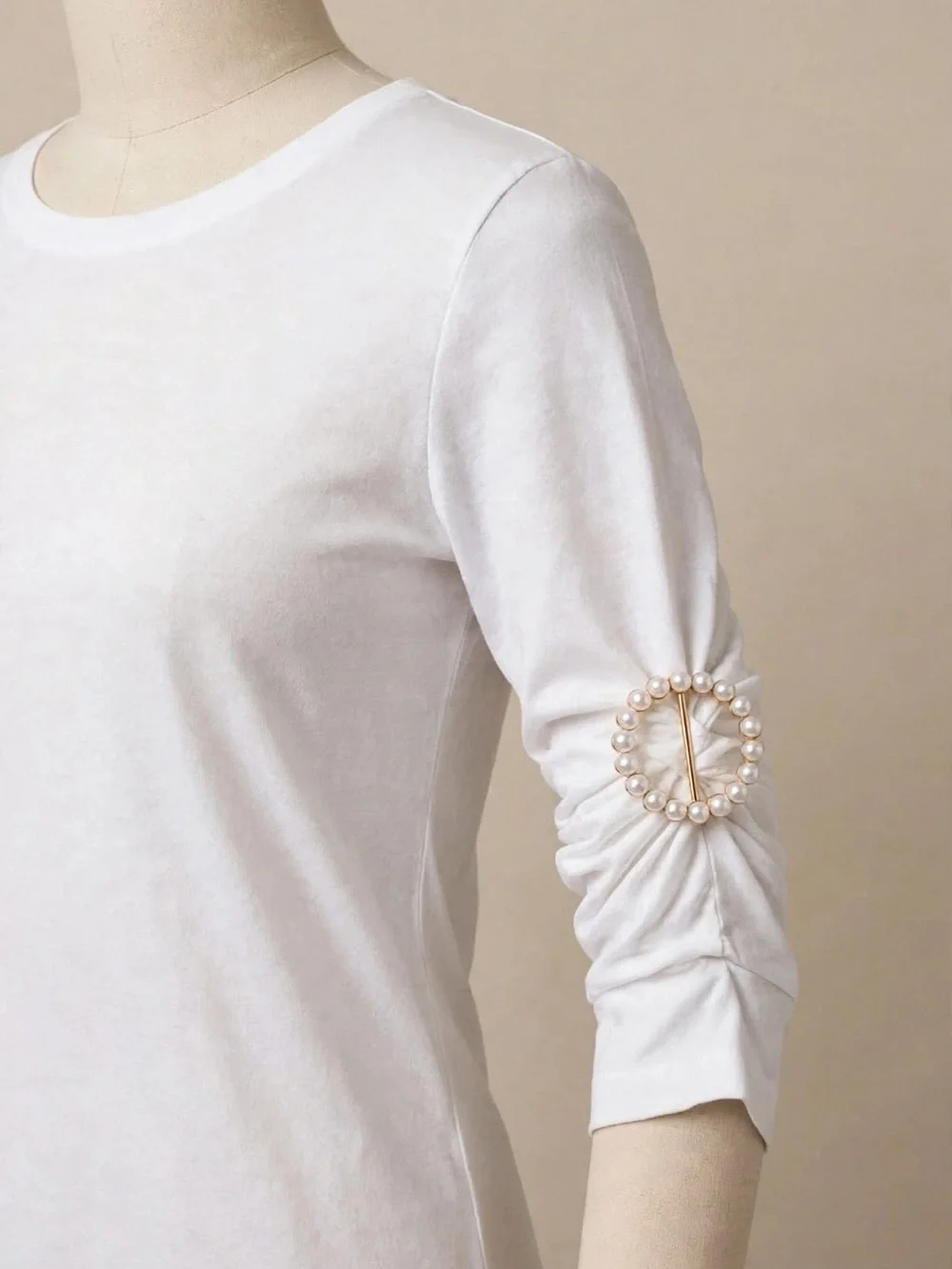 Gold Pearl Scarf Ring Set | 2pc Shawl Clip | Silk Scarf Brooch | Women’s Accesso